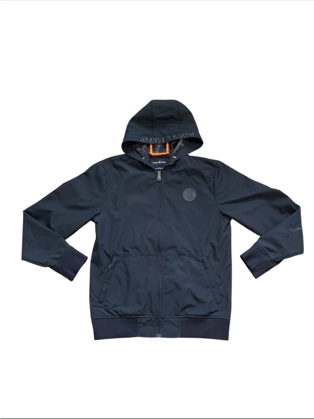 Psycho Bunny Men’s Full-Zip Windbreaker Hoodie - Black - Size XS